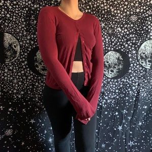 Burgundy Thin Cardigan